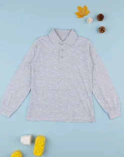 Prenatal Magliette E Camicie-Polo Bambino Maniche Lunghe Grigio Tinta Unita