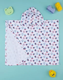Prenatal Accappatoi Asciugamani E Costumi-Poncho Mare Bimbo "Barca”