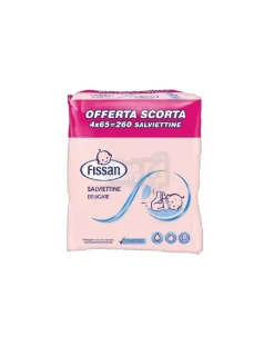 Fissan Salviettine E Traversine-Salviette Delicate Detergenti 4×65 Pz (260 Pz)