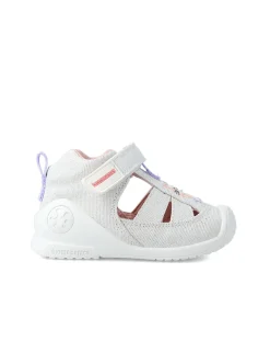 GARVALIN Scarpe-Sandalo Bimba In Tela Biomecanis Bianco