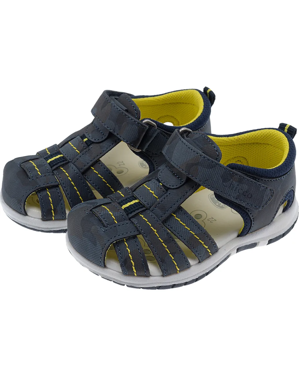 Chicco Scarpe-Sandalo Fado Allover Militare Blu Profili Gialli