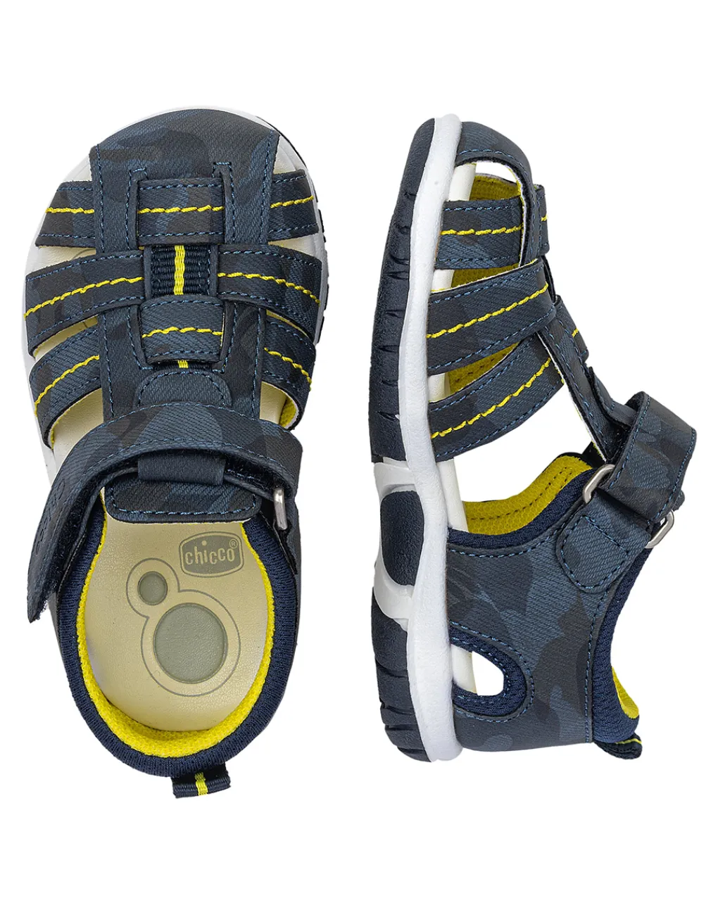 Chicco Scarpe-Sandalo Fado Allover Militare Blu Profili Gialli