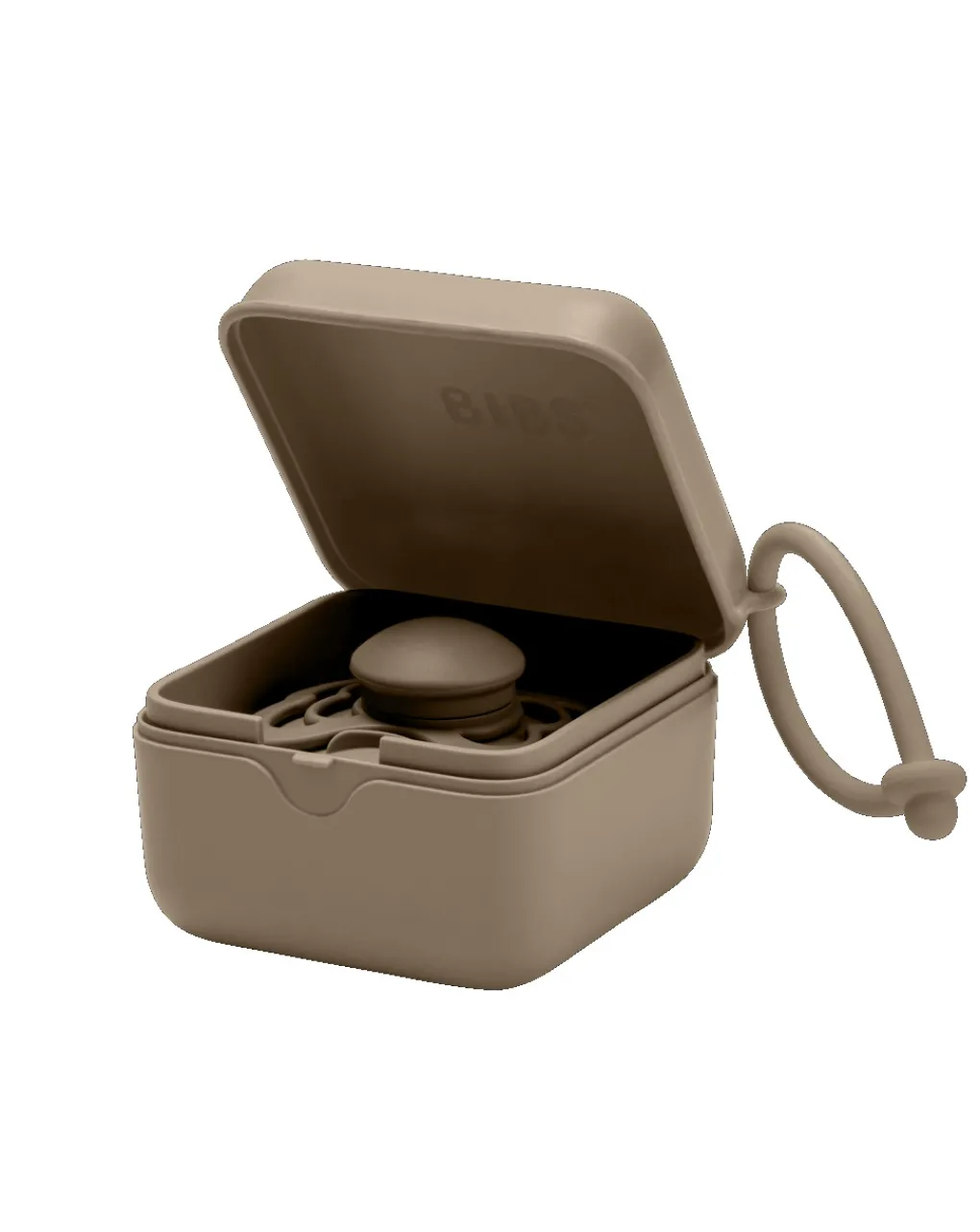 BIBS Portasucchietti E Catenelle-Scatola Porta Ciuccio Dark Oak -