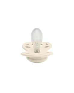 BIBS Succhietti-Set 2 Ciucci Tettarella Simmetrica In Silicone 0/6 Mesi - Colore Avorio/Salvia -