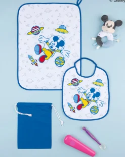 Prenatal Bavaglini-Set Asilo Bimbo "Mickey Mouse” Blu