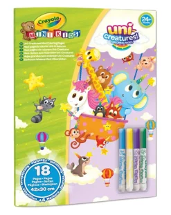 Crayola Giochi Creativi-Set Maxi Pagine Da Colorare Uni-Creatures E Pennarelli Lavabili - Mini Kids