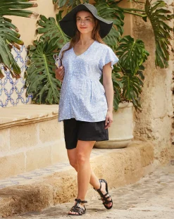 Prenatal Pantaloni Gonne E Leggings-Short Premaman In Cotone Con Fascia In Vita
