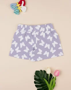 Prenatal Jeans Pantaloni E Salopette-Shorts Bambina Lilla Farfalle Allover