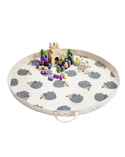 3 sprouts Complementi D'Arredo-Tappeto Gioco Neonato Fantasia Riccio Grigio