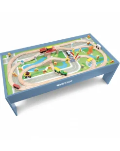 Wood'N'Play Giochi Primi Mesi-Tavolo Gioco Con Pista Treno - Wood 'N’ Play