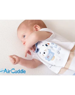 AirCuddle Lenzuola E Trapunte-Top Safe Coprimaterasso 3 Strati Traspirante Per Lettino 60 Cm X 125 Cm