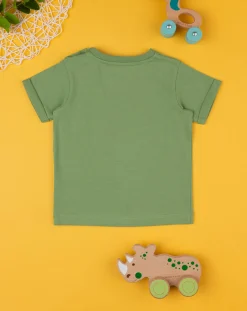Prenatal Magliette Camicie E Body-T-Shirt Bimbo Verde "Dinosauri”