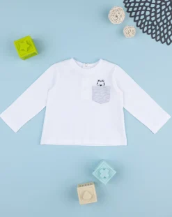 Prenatal Magliette-T-Shirt Jersey Bimbo Bianca/Grigia